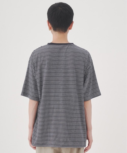 YOEL(ヨエル)の「YOEL - mulch border tee / マルチボーダーTシャツ(Tシャツ/カットソー・メンズ・グリーン/ブラック/ネイビー・MEDIUM/LARGE)」の14枚目の写真