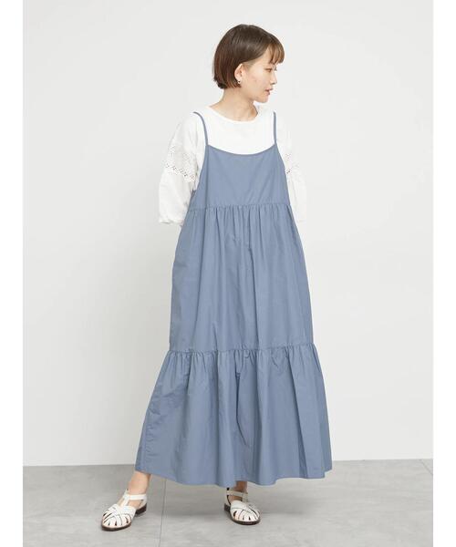 sm2rhythm（サマンサモスモスリズム）の「コットンナイロンティアードキャミワンピース（ワンピース・レディース・ブルー/ブラック/ブラウン・F）」の3枚目の写真