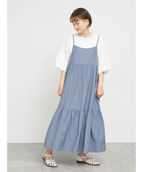 sm2rhythm（サマンサモスモスリズム）の「コットンナイロンティアードキャミワンピース（ワンピース・レディース・ブルー/ブラック/ブラウン・F）」の5枚目の写真