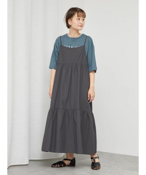 sm2rhythm（サマンサモスモスリズム）の「コットンナイロンティアードキャミワンピース（ワンピース・レディース・ブルー/ブラック/ブラウン・F）」の10枚目の写真