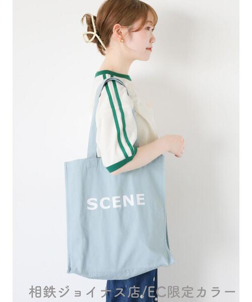 ehka sopo（エヘカソポ）の「キャンバスロゴトートバッグ（ハンドバッグ・レディース・グリーン/ピンク/キナリ/マスタード/サックスブルー/ブラック・F）」の5枚目の写真