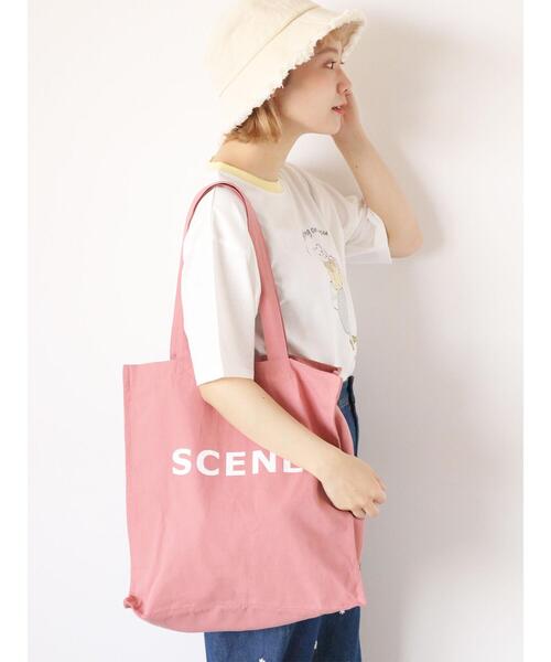 ehka sopo（エヘカソポ）の「キャンバスロゴトートバッグ（ハンドバッグ・レディース・グリーン/ピンク/キナリ/マスタード/サックスブルー/ブラック・F）」の6枚目の写真