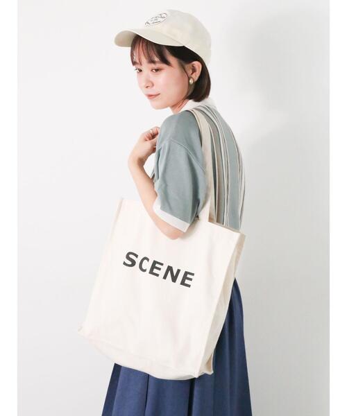 ehka sopo（エヘカソポ）の「キャンバスロゴトートバッグ（ハンドバッグ・レディース・グリーン/ピンク/キナリ/マスタード/サックスブルー/ブラック・F）」の2枚目の写真