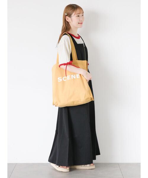 ehka sopo（エヘカソポ）の「キャンバスロゴトートバッグ（ハンドバッグ・レディース・グリーン/ピンク/キナリ/マスタード/サックスブルー/ブラック・F）」の9枚目の写真