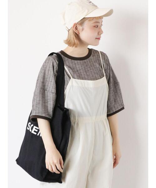 ehka sopo（エヘカソポ）の「キャンバスロゴトートバッグ（ハンドバッグ・レディース・グリーン/ピンク/キナリ/マスタード/サックスブルー/ブラック・F）」の14枚目の写真