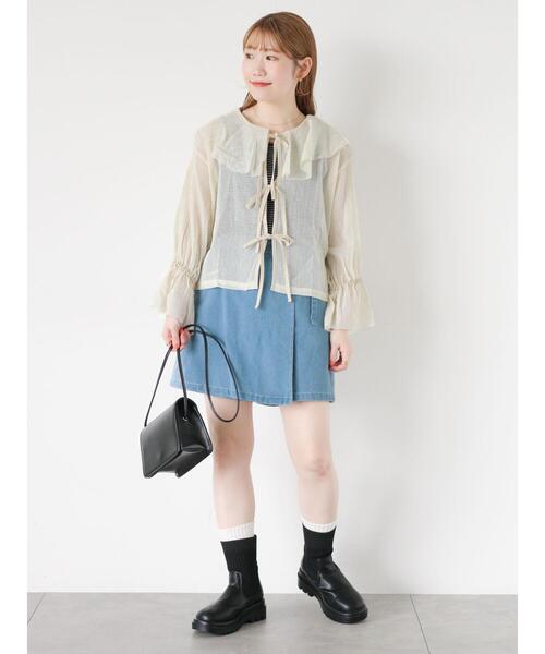 ehka sopo（エヘカソポ）の「変形ショルダータンクトップ（タンクトップ・レディース・ブラック/チャコールグレー/ホワイト/オフホワイト・F）」の21枚目の写真