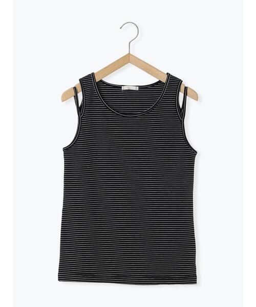 ehka sopo（エヘカソポ）の「変形ショルダータンクトップ（タンクトップ・レディース・ブラック/チャコールグレー/ホワイト/オフホワイト・F）」の13枚目の写真