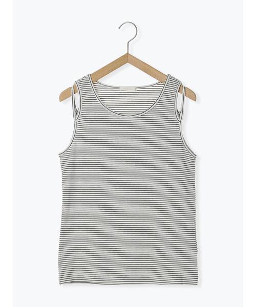 ehka sopo（エヘカソポ）の「変形ショルダータンクトップ（タンクトップ・レディース・ブラック/チャコールグレー/ホワイト/オフホワイト・F）」の15枚目の写真