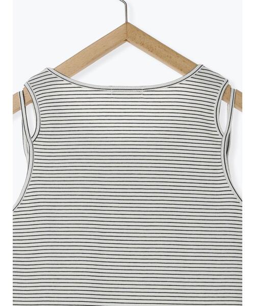 ehka sopo（エヘカソポ）の「変形ショルダータンクトップ（タンクトップ・レディース・ブラック/チャコールグレー/ホワイト/オフホワイト・F）」の11枚目の写真