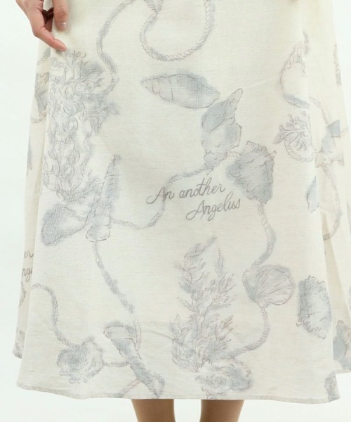 an another angelus(アンアナザーアンジェラス)の「シェルモチーフマリン柄スカート/ananotherangelus(スカート・レディース・オフホワイト/ラベンダー・FREE)」の4枚目の写真