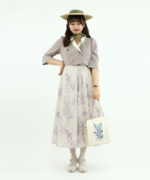 an another angelus(アンアナザーアンジェラス)の「シェルモチーフマリン柄スカート/ananotherangelus(スカート・レディース・オフホワイト/ラベンダー・FREE)」の8枚目の写真