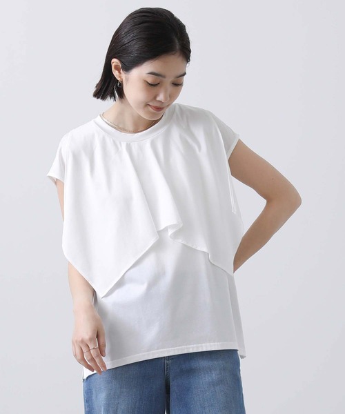 CLOCHE（クロシェ）の「ＣＮラッフルティアードカットソー（Tシャツ/カットソー・レディース・ブラック/オフホワイト・FREE）」の19枚目の写真