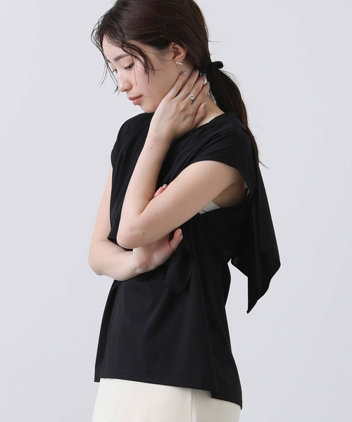 CLOCHE（クロシェ）の「ＣＮラッフルティアードカットソー（Tシャツ/カットソー・レディース・ブラック/オフホワイト・FREE）」の15枚目の写真