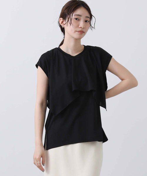 CLOCHE（クロシェ）の「ＣＮラッフルティアードカットソー（Tシャツ/カットソー・レディース・ブラック/オフホワイト・FREE）」の17枚目の写真