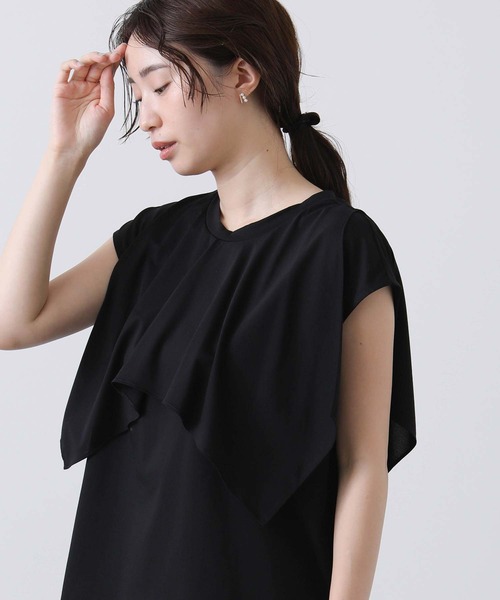 CLOCHE（クロシェ）の「ＣＮラッフルティアードカットソー（Tシャツ/カットソー・レディース・ブラック/オフホワイト・FREE）」の6枚目の写真