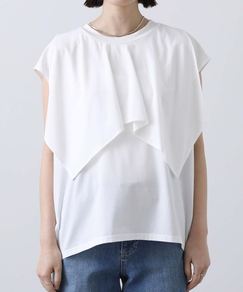 CLOCHE（クロシェ）の「ＣＮラッフルティアードカットソー（Tシャツ/カットソー・レディース・ブラック/オフホワイト・FREE）」の9枚目の写真