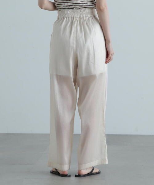 N.(N. Natural Beauty Basic)(エヌエヌナチュラルビューティーベーシック)の「シアーサテンワイドパンツ(その他パンツ・レディース・ホワイト/ブラック・MEDIUM)」の21枚目の写真