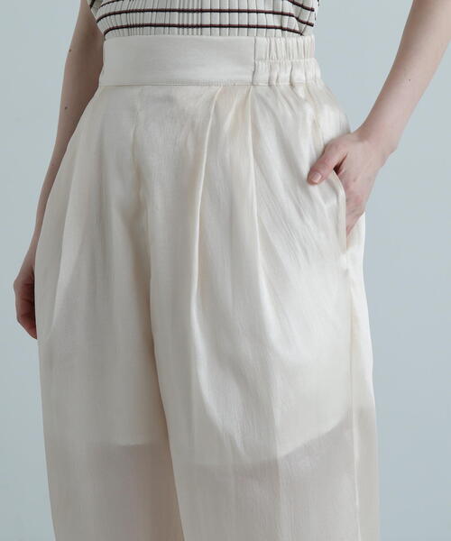 N.(N. Natural Beauty Basic)(エヌエヌナチュラルビューティーベーシック)の「シアーサテンワイドパンツ(その他パンツ・レディース・ホワイト/ブラック・MEDIUM)」の22枚目の写真