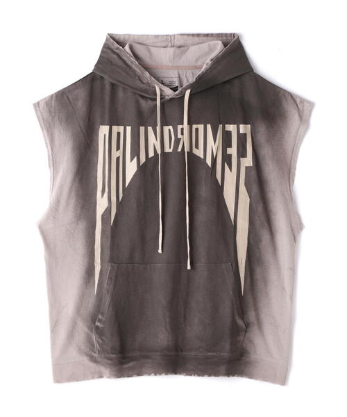 DANKE SCHON（ダンケシェーン）の「DankeSchon/ダンケシェーン/SPRAYING PIGMENT NOSLEEVE HOODED WORD（パーカー・メンズ・グレー/ブラック・M/L）」の12枚目の写真