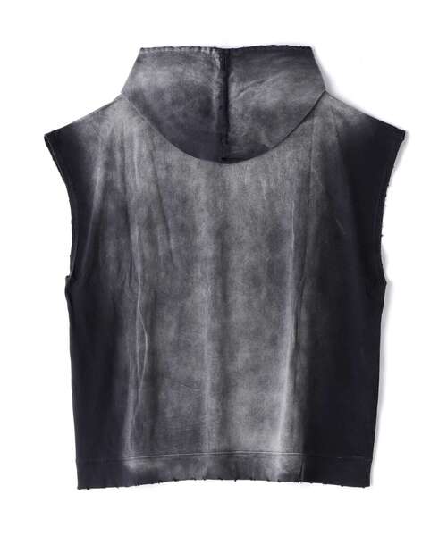 DANKE SCHON（ダンケシェーン）の「DankeSchon/ダンケシェーン/SPRAYING PIGMENT NOSLEEVE HOODED WORD（パーカー・メンズ・グレー/ブラック・M/L）」の3枚目の写真