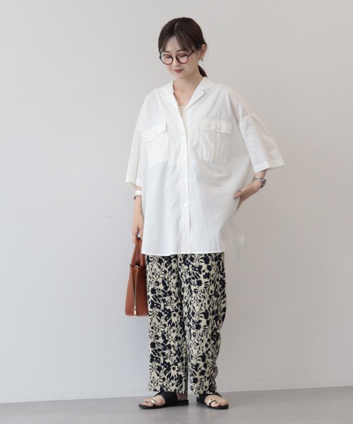 45R - 45R 45rpm YUKI COTTON 有機コットン 総柄 シャツ 日本製