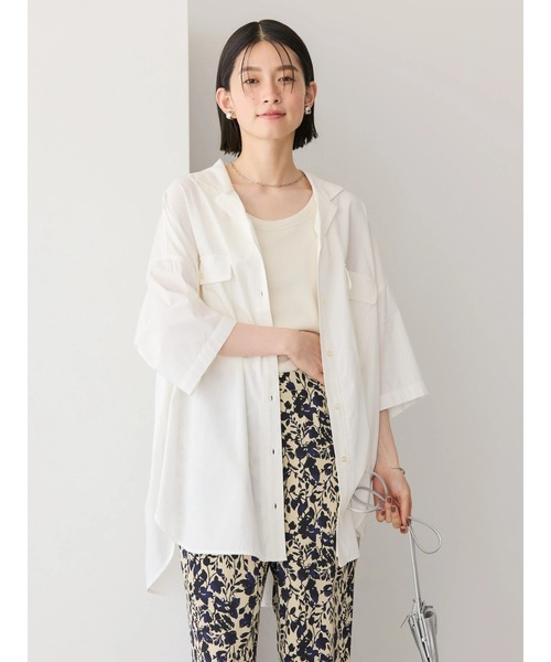 AMERICAN HOLIC アメリカンホリック シャツ ブラウスチュニック セール】接触冷感+UVカットWポケットBIGシャツチュニック