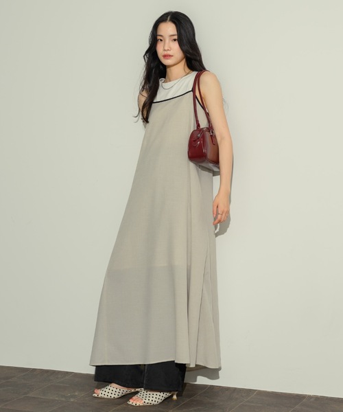 NEUNA（ヌナ）の「バックシャンバイカラーキャミOP（ワンピース・レディース・ブラウン/アイボリー・SMALL/FREE）」の10枚目の写真