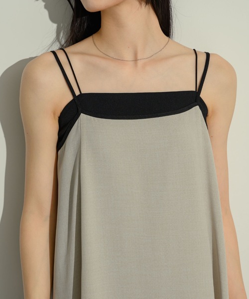 NEUNA（ヌナ）の「バックシャンバイカラーキャミOP（ワンピース・レディース・ブラウン/アイボリー・SMALL/FREE）」の15枚目の写真