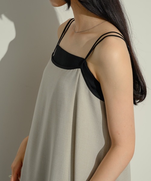 NEUNA（ヌナ）の「バックシャンバイカラーキャミOP（ワンピース・レディース・ブラウン/アイボリー・SMALL/FREE）」の16枚目の写真