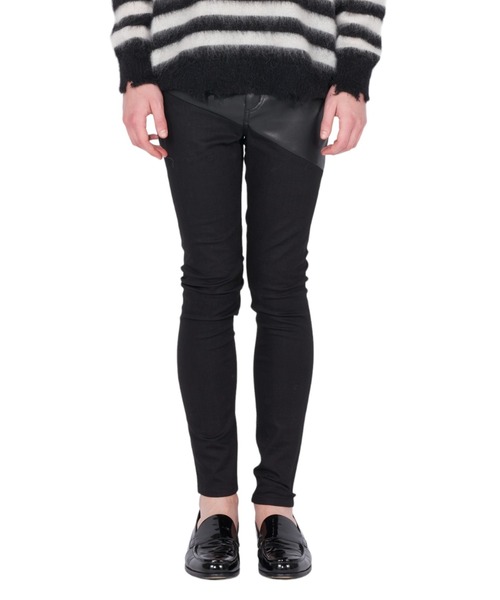 GalaabenD（ガラアーベント）の「ヴィーガンレザーコンバインドデニムパンツ（その他パンツ・メンズ・ブラック系その他2/ブラック系その他・44/46/48）」の3枚目の写真