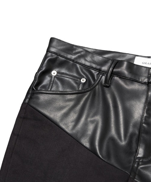 GalaabenD（ガラアーベント）の「ヴィーガンレザーコンバインドデニムパンツ（その他パンツ・メンズ・ブラック系その他2/ブラック系その他・44/46/48）」の8枚目の写真