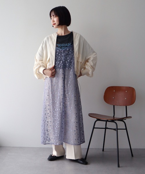 earth music&ecology(アースミュージックアンドエコロジー)の「アウトポケットMA-1(ブルゾン・レディース・アイボリー/ブラック/カーキ・FREE)」の8枚目の写真