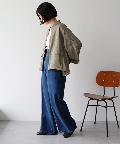 earth music&ecology(アースミュージックアンドエコロジー)の「アウトポケットMA-1(ブルゾン・レディース・アイボリー/ブラック/カーキ・FREE)」の16枚目の写真