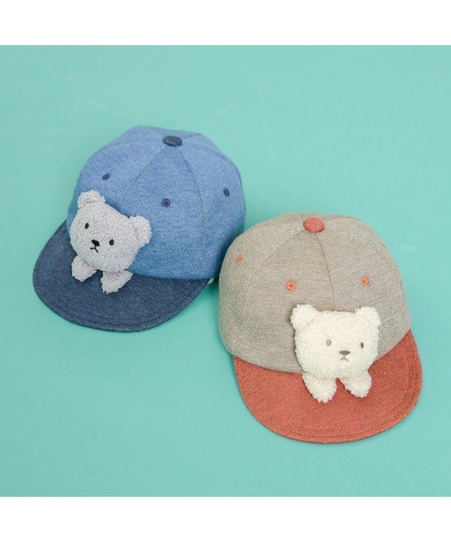 KP DECO(ケーピーデコ)の「クマモチーフ付きキャップ(S~M)(キャップ・キッズ・ブラウン/ネイビー・SMALL/MEDIUM)」の7枚目の写真