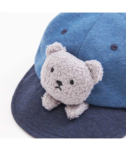 KP DECO(ケーピーデコ)の「クマモチーフ付きキャップ(S~M)(キャップ・キッズ・ブラウン/ネイビー・SMALL/MEDIUM)」の5枚目の写真