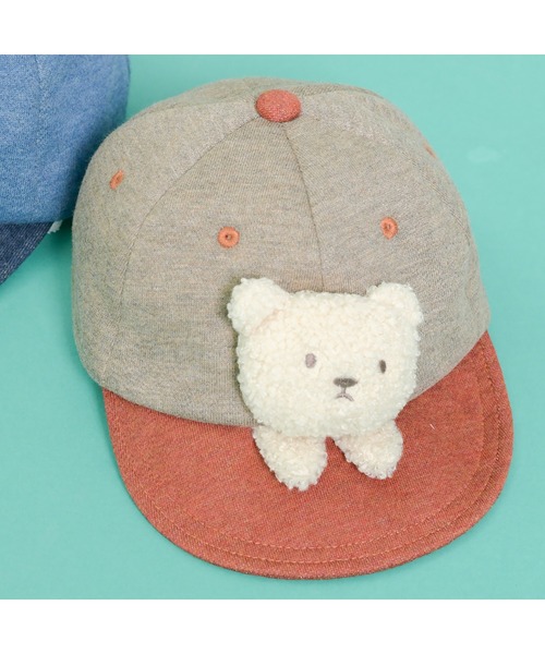 KP DECO(ケーピーデコ)の「クマモチーフ付きキャップ(S~M)(キャップ・キッズ・ブラウン/ネイビー・SMALL/MEDIUM)」の9枚目の写真