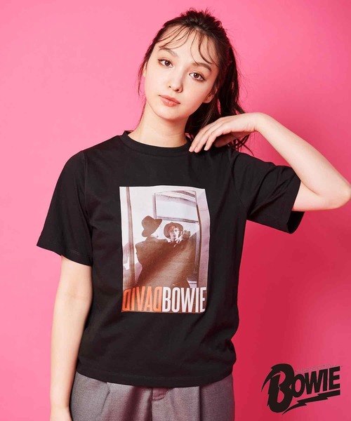 31 Sons de mode（トランテアン　ソン　ドゥ　モード）の「【DAVID BOWIE】ミラーフォトＴシャツ（Tシャツ/カットソー・レディース・ブラック/オフホワイト・36/フリー）」の2枚目の写真