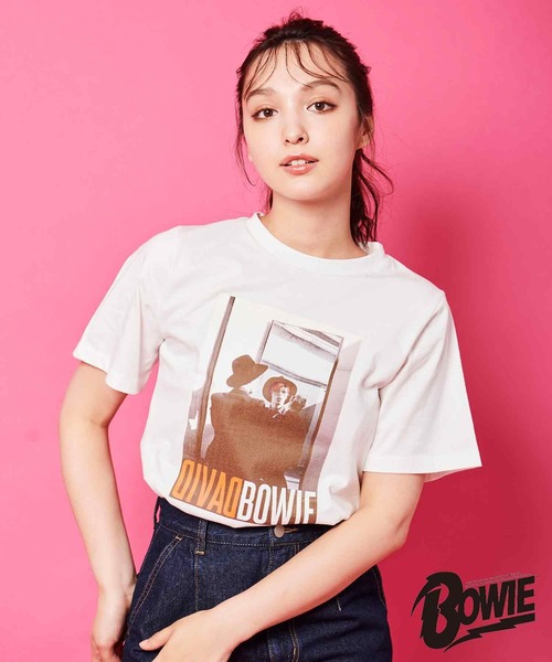 31 Sons de mode（トランテアン　ソン　ドゥ　モード）の「【DAVID BOWIE】ミラーフォトＴシャツ（Tシャツ/カットソー・レディース・ブラック/オフホワイト・36/フリー）」の4枚目の写真