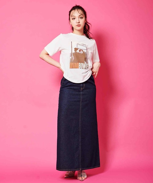 31 Sons de mode（トランテアン　ソン　ドゥ　モード）の「【DAVID BOWIE】ミラーフォトＴシャツ（Tシャツ/カットソー・レディース・ブラック/オフホワイト・36/フリー）」の7枚目の写真
