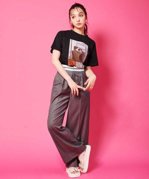 31 Sons de mode（トランテアン　ソン　ドゥ　モード）の「【DAVID BOWIE】ミラーフォトＴシャツ（Tシャツ/カットソー・レディース・ブラック/オフホワイト・36/フリー）」の19枚目の写真