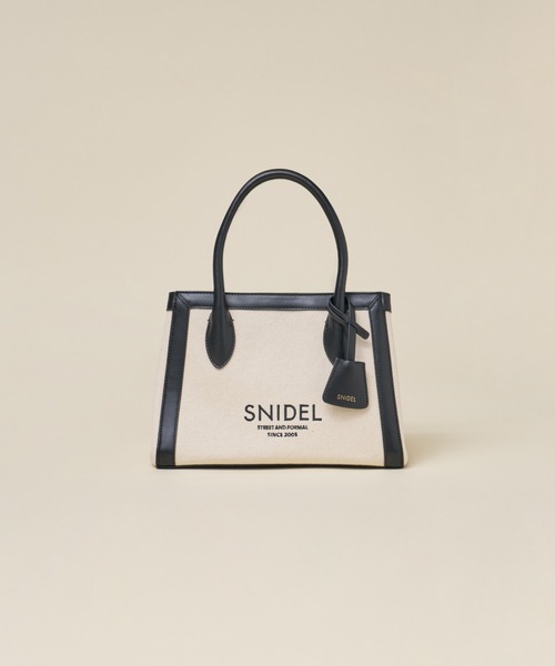 SNIDEL（スナイデル）の「キャンバスロゴバッグ（ショルダーバッグ・レディース・ピンク/ブラック/アイボリー・FREE）」の2枚目の写真