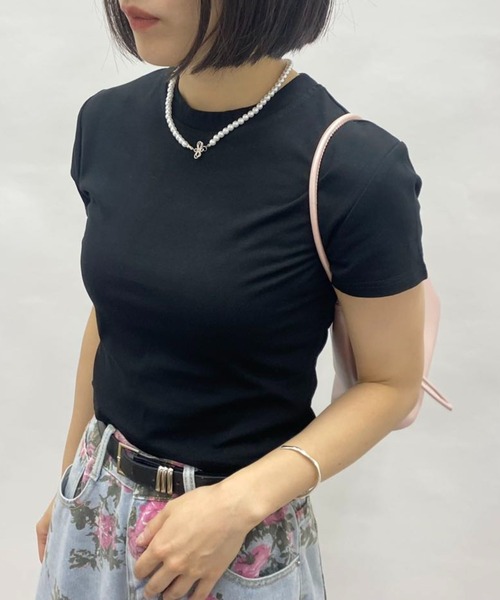 mebole(メボレ)の「バックレースデザインTシャツ(Tシャツ/カットソー・レディース・ホワイト/ブラック・FREE)」の2枚目の写真