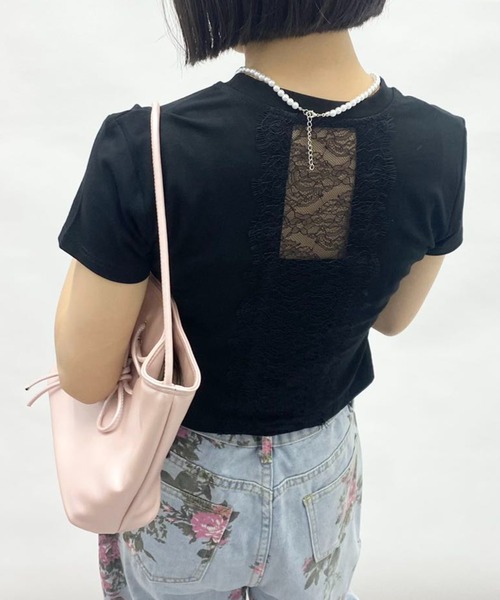 mebole(メボレ)の「バックレースデザインTシャツ(Tシャツ/カットソー・レディース・ホワイト/ブラック・FREE)」の17枚目の写真