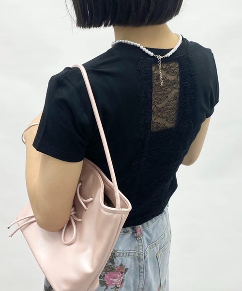 mebole(メボレ)の「バックレースデザインTシャツ(Tシャツ/カットソー・レディース・ホワイト/ブラック・FREE)」の20枚目の写真
