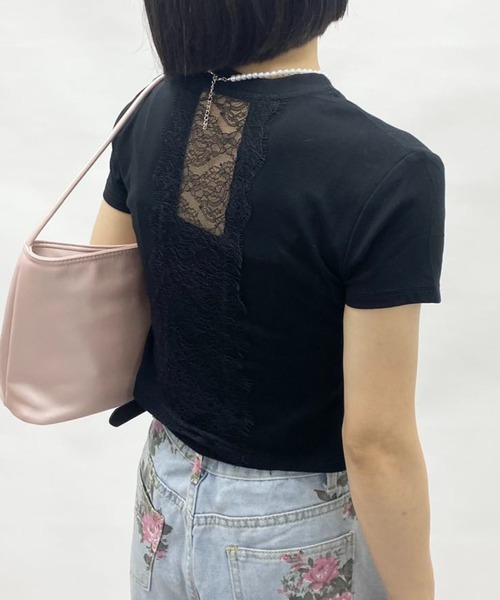 mebole(メボレ)の「バックレースデザインTシャツ(Tシャツ/カットソー・レディース・ホワイト/ブラック・FREE)」の21枚目の写真