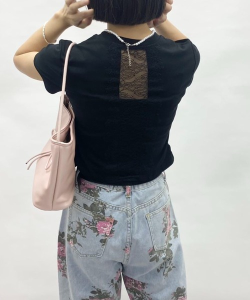mebole(メボレ)の「バックレースデザインTシャツ(Tシャツ/カットソー・レディース・ホワイト/ブラック・FREE)」の22枚目の写真