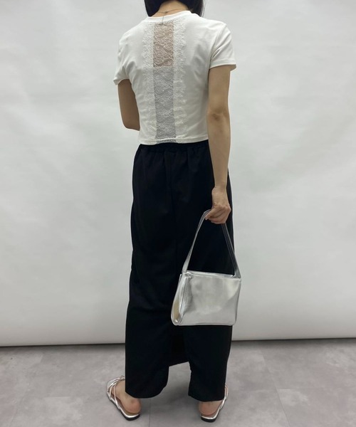 mebole(メボレ)の「バックレースデザインTシャツ(Tシャツ/カットソー・レディース・ホワイト/ブラック・FREE)」の15枚目の写真