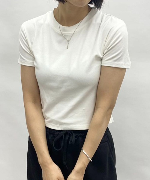 mebole(メボレ)の「バックレースデザインTシャツ(Tシャツ/カットソー・レディース・ホワイト/ブラック・FREE)」の11枚目の写真