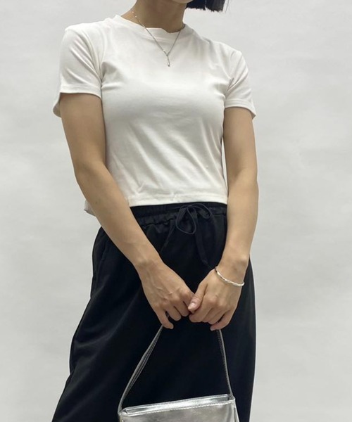 mebole(メボレ)の「バックレースデザインTシャツ(Tシャツ/カットソー・レディース・ホワイト/ブラック・FREE)」の12枚目の写真