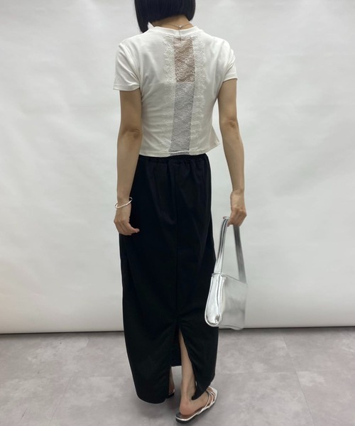mebole(メボレ)の「バックレースデザインTシャツ(Tシャツ/カットソー・レディース・ホワイト/ブラック・FREE)」の16枚目の写真